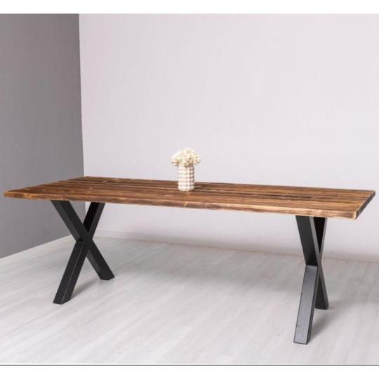 cierne zelezne nohy minimalne moderny x noh stol masiv drevo stol minimalne neopracovany dizajn prirodny skandinavsky styl jedalensky stol kuchyna stolicka nabytok formavivendi bytovy obchod dizajn dreveny stol.jpg